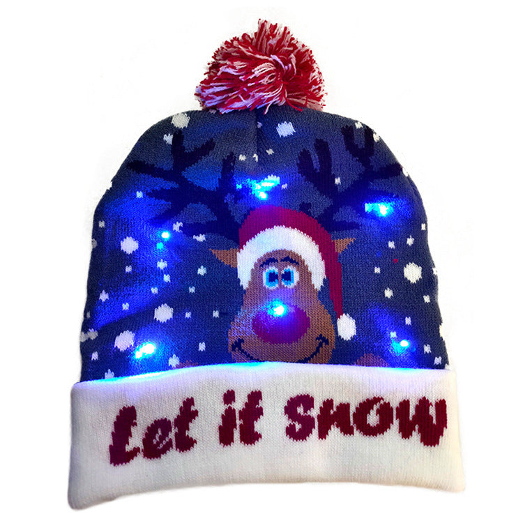 Festive Winter Christmas Toboggan Hat with Puffball-Theone Apparel