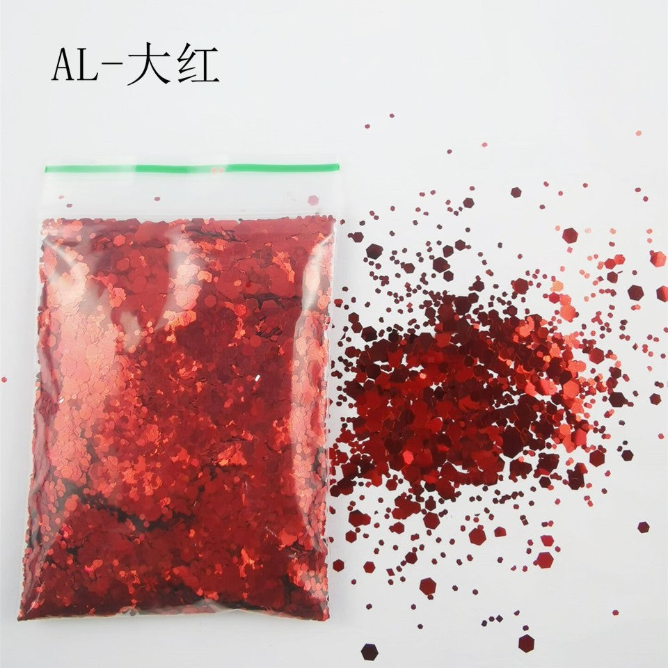 Glittery Sequin Nail Powder for Nail Art and Decoration-AL Red-Theone Apparel