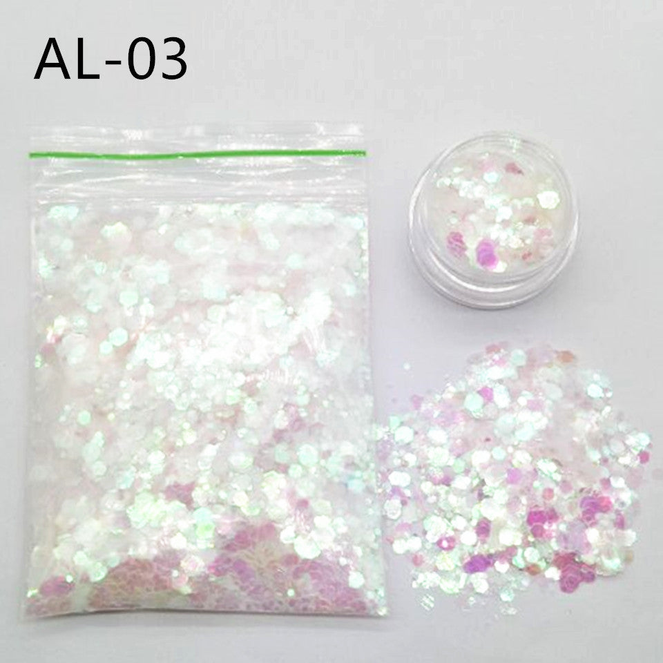 Glittery Sequin Nail Powder for Nail Art and Decoration-AL Dream White-Theone Apparel