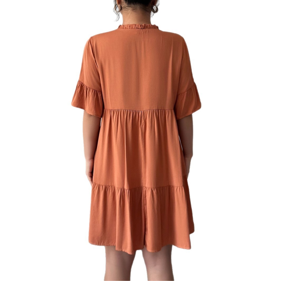 High-Grade Lace-Up Solid Color Dress with Simply Elegant Style-Theone Apparel