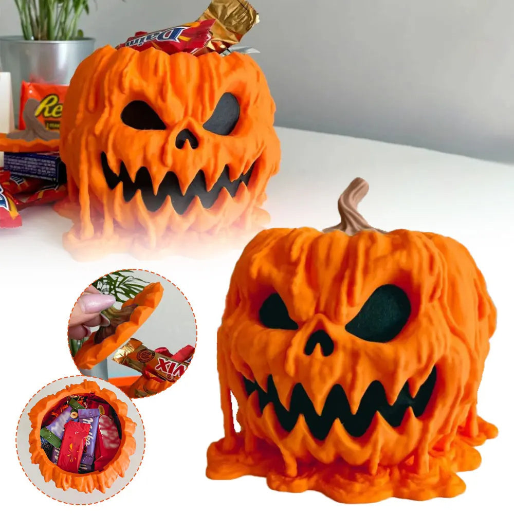 Melting Halloween Jack-O-Lantern Candy Bucket for Trick or Treat-Theone Apparel