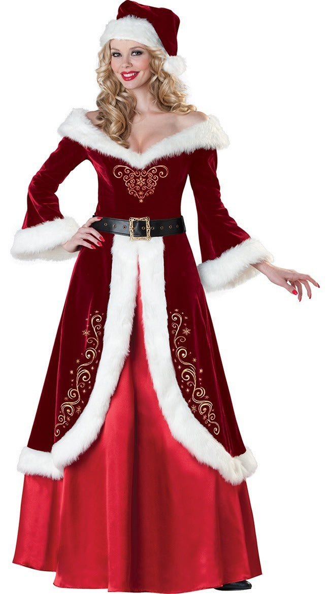 Men and Women's Mr. and Mrs. Claus Couples Outfits for Christmas-Red-Theone Apparel