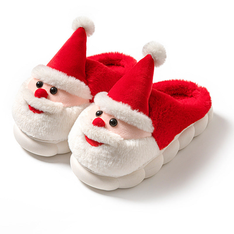 Puffy 3D Santa Claus Themed House Slippers in Green and Red-Theone Apparel