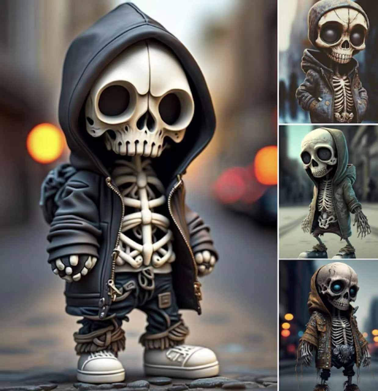 Skeleton Halloween Decoration in a Hoodie with Sneakers-Theone Apparel