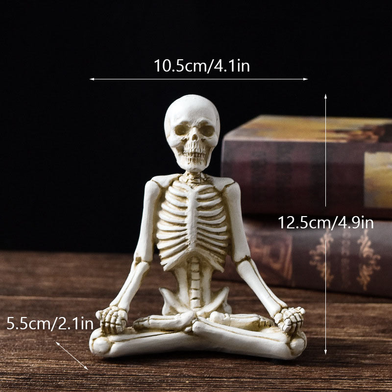 Skeleton in Yoga Poses Halloween Decorations with Non-Slip Base-White C-Theone Apparel