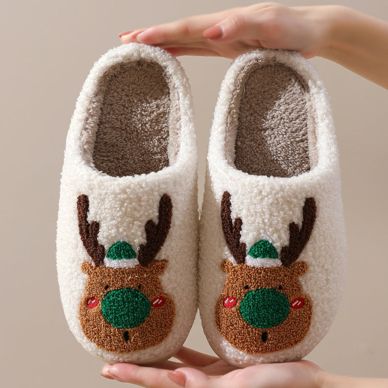 Soft and Warm Fleece Lined Christmas Themed Slip on Slippers-Theone Apparel