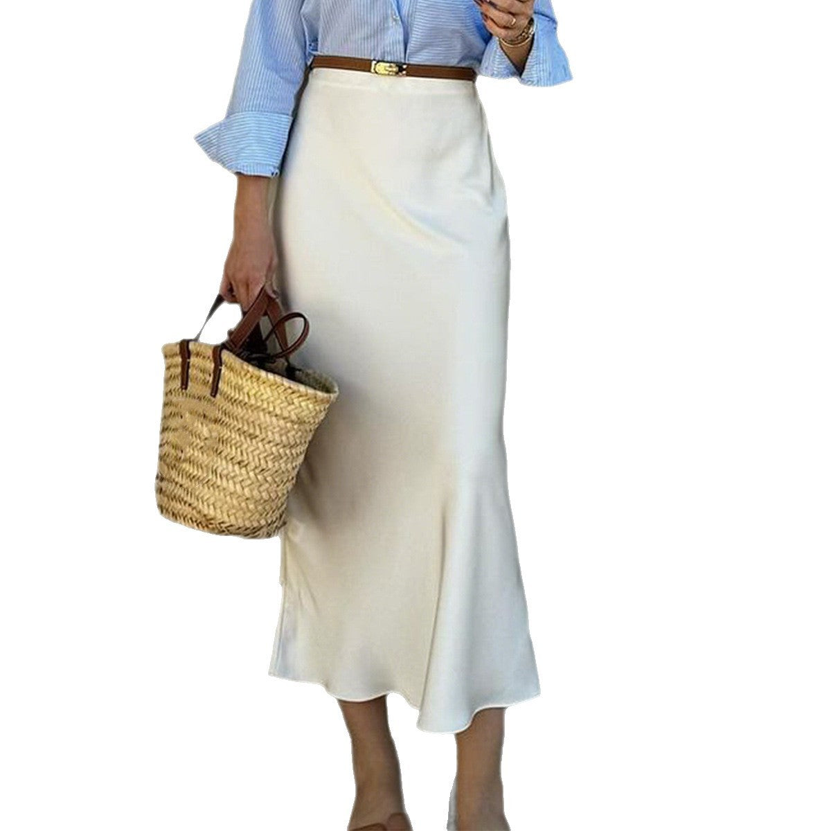 Solid Color Sheath Skirt For Sleek Modern Appeal-Theone Apparel