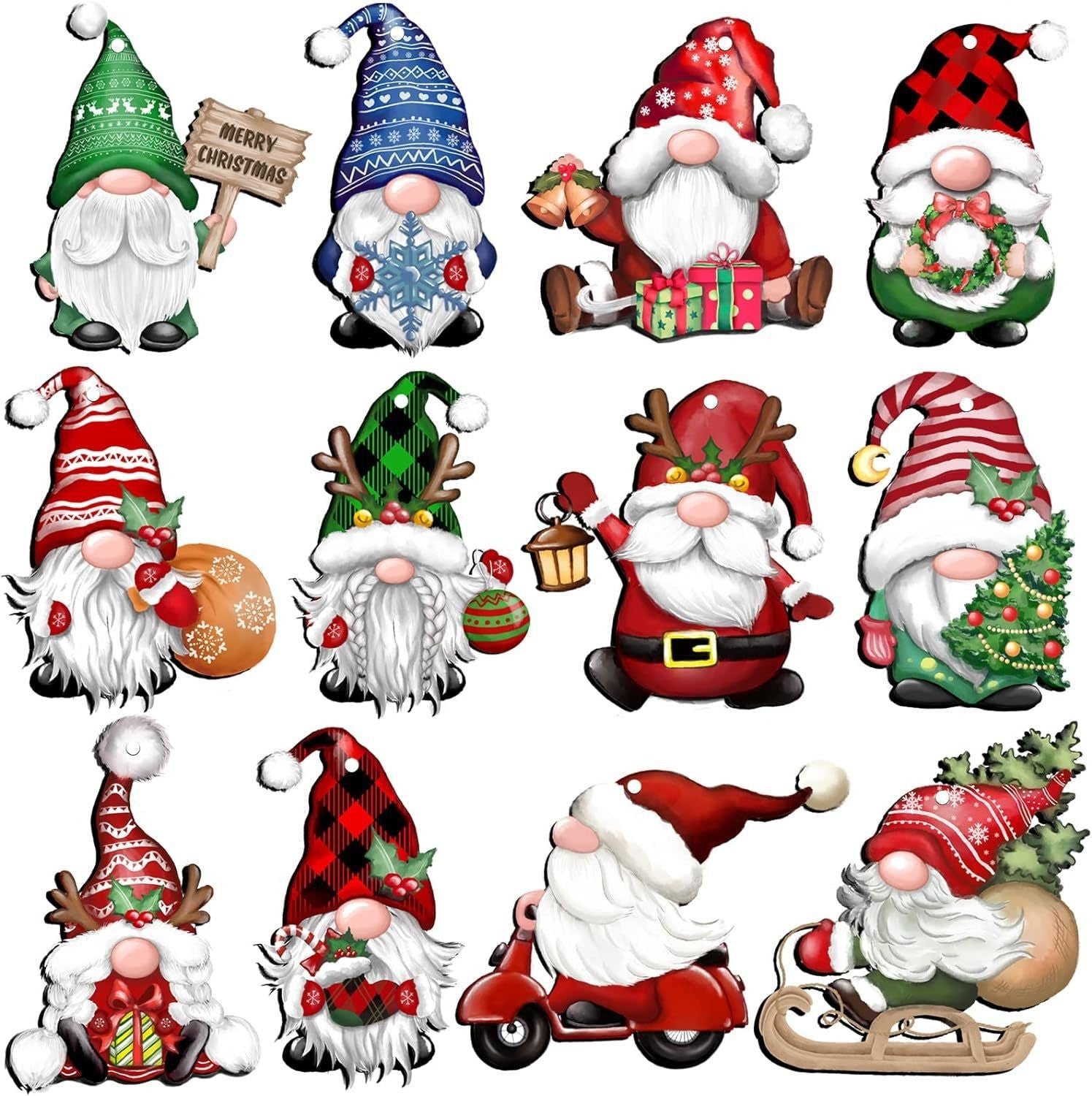 Whimsical Miniature Santa Decoration with Large Gnome Hat-Dwarf A 24PCS-Theone Apparel