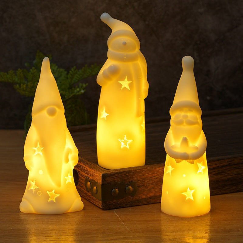 White Tall Light-Up Battery-Operated Plastic Statue Christmas Decoration in Assorted Styles-Theone Apparel