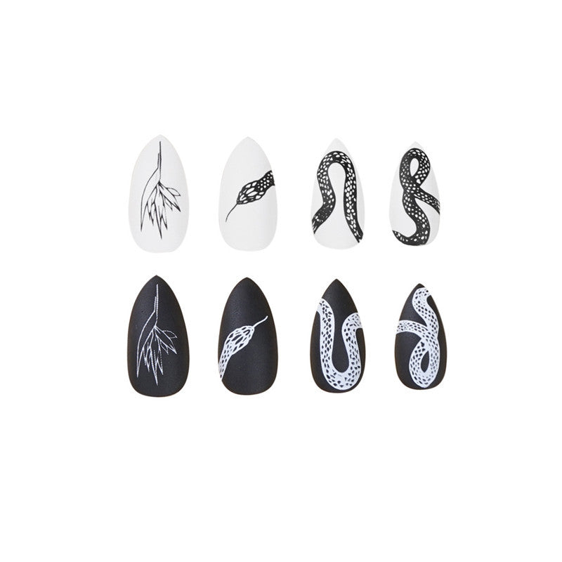 Women's Almond Shaped Nail Set with Serpentine Design-Theone Apparel