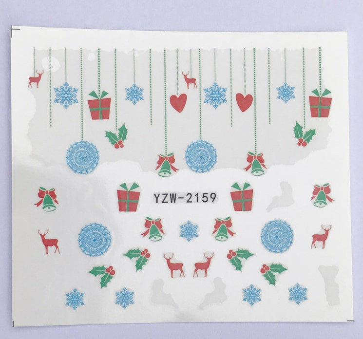 Women's Festive Red and White Holiday Themed Nail Set-2159-Theone Apparel