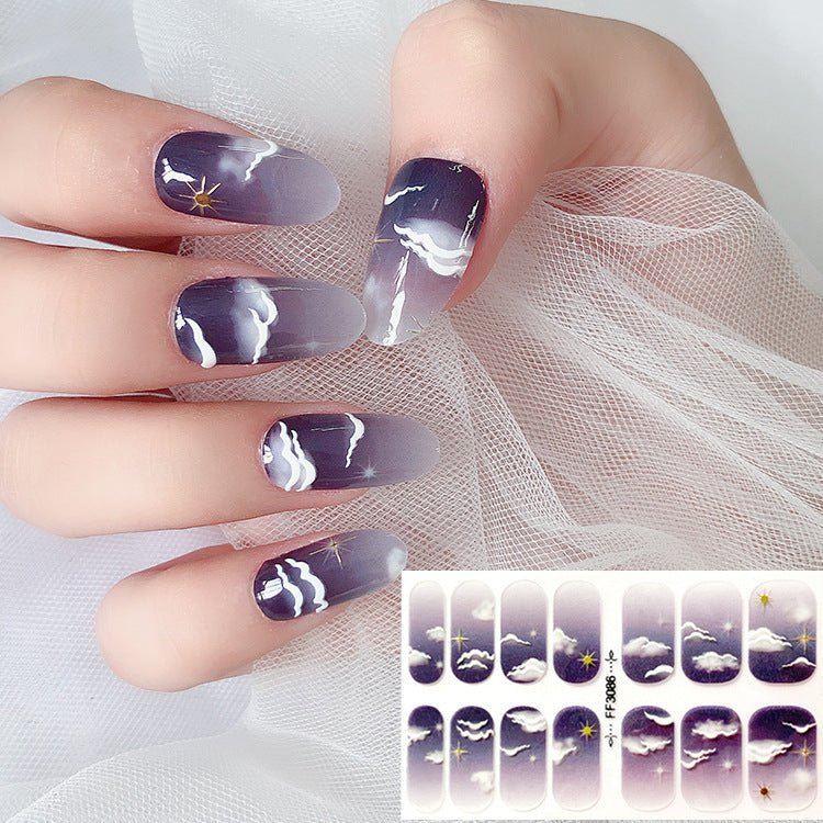 Women's Gemstone Inspired Almond Shaped Nails Stickers in Multiple Colors-Theone Apparel