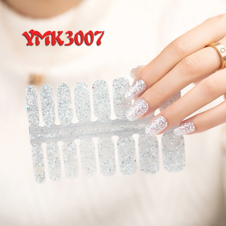 Women's Glittery Galaxy Nail Wraps for Fake Nails-White-Theone Apparel