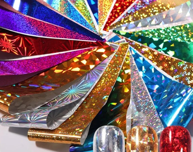 Women's Multicolor Paper Nail Wraps with Shiny Finish-Theone Apparel