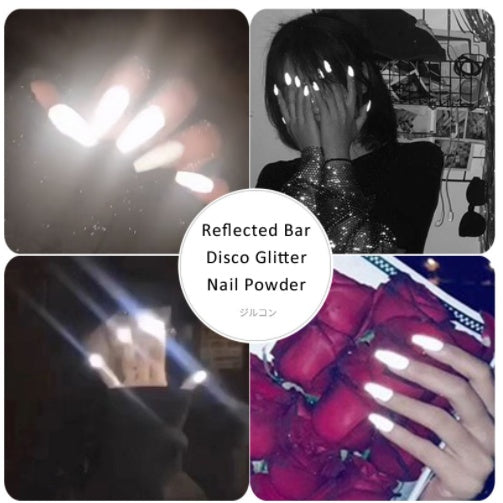 Women's Starry Night Nail Powder in Black with Silver Glitter-Theone Apparel