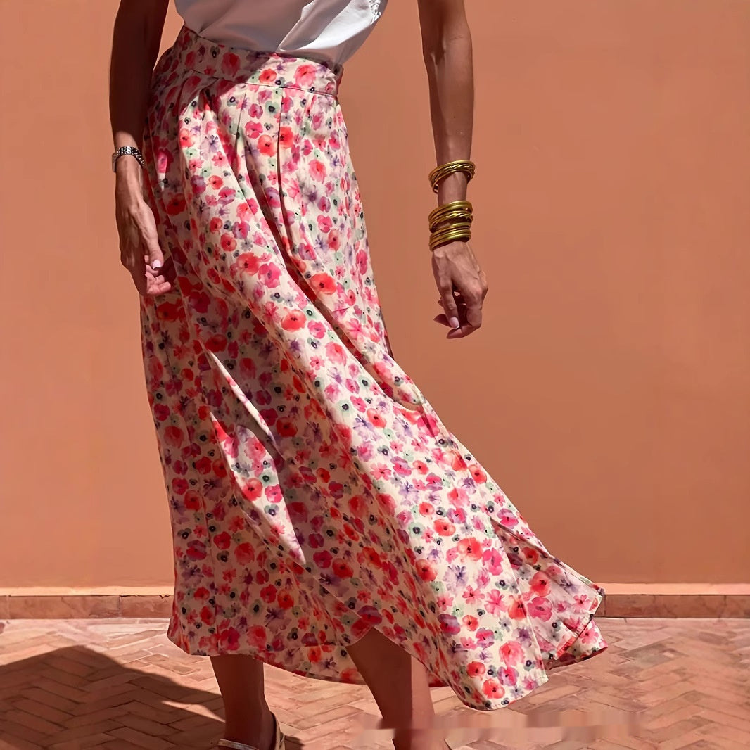 Women's Fashionable Floral-print Casual Skirt