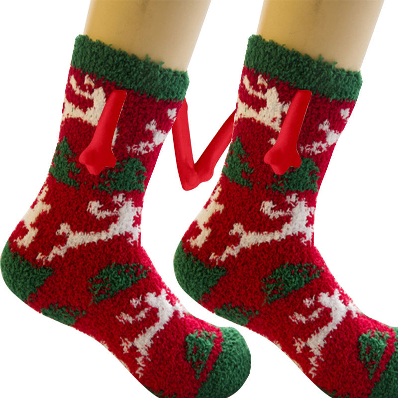 Adorable 3D Soft Fleece Crew Socks with Penguin Designs