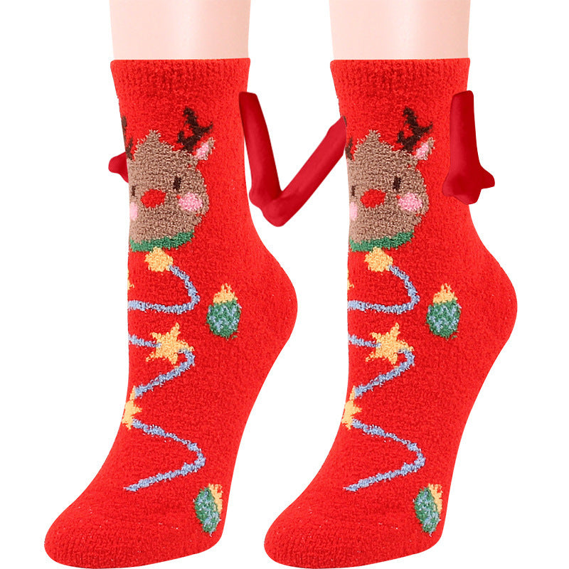 Adorable 3D Soft Fleece Crew Socks with Penguin Designs