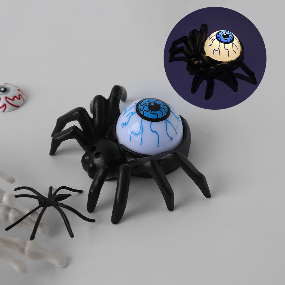 Spooky Disembodied Eyeball and Spider Lamp Table Decoration