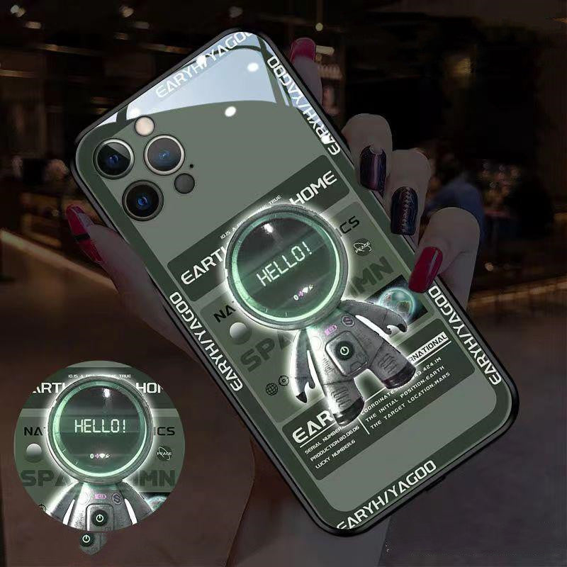 Astronaut Glow Tempered Glass Protective Case For Multiple Models