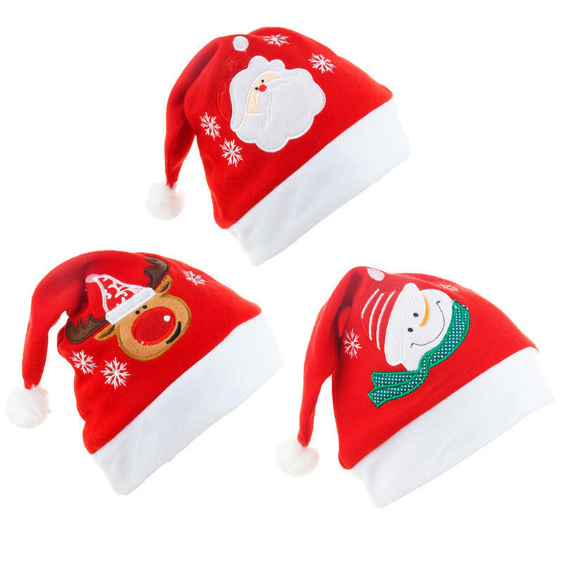 Cute Reindeer and Santa Graphic Santa Had with Puffball