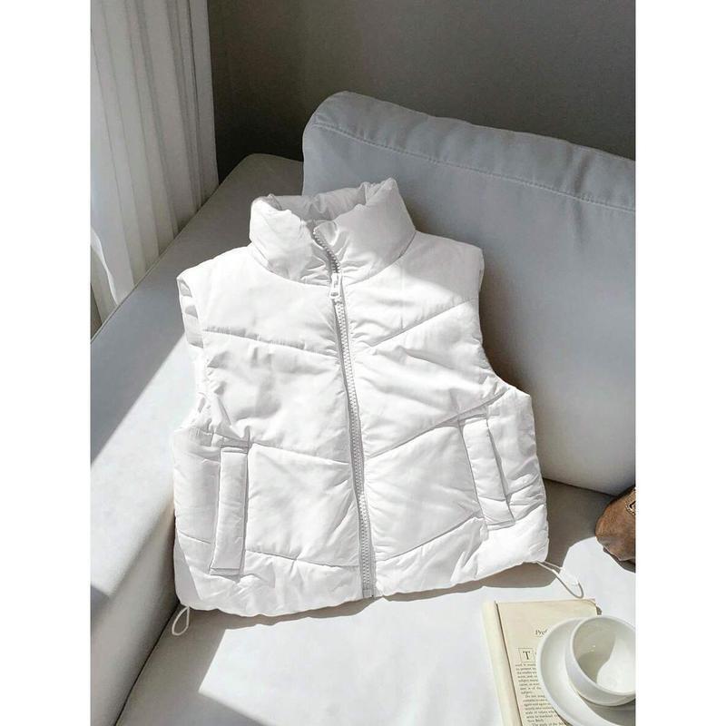 Double-Sided Corduroy Drawstring Jacket With Zipper And Buttons