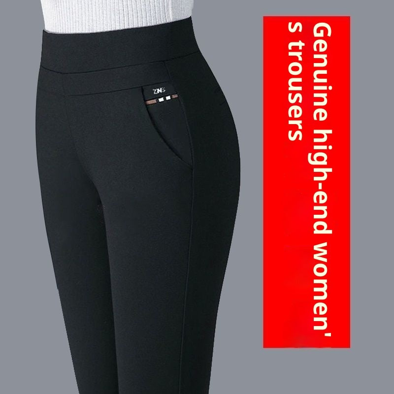 Tight High Waist Female Straight-leg Trousers