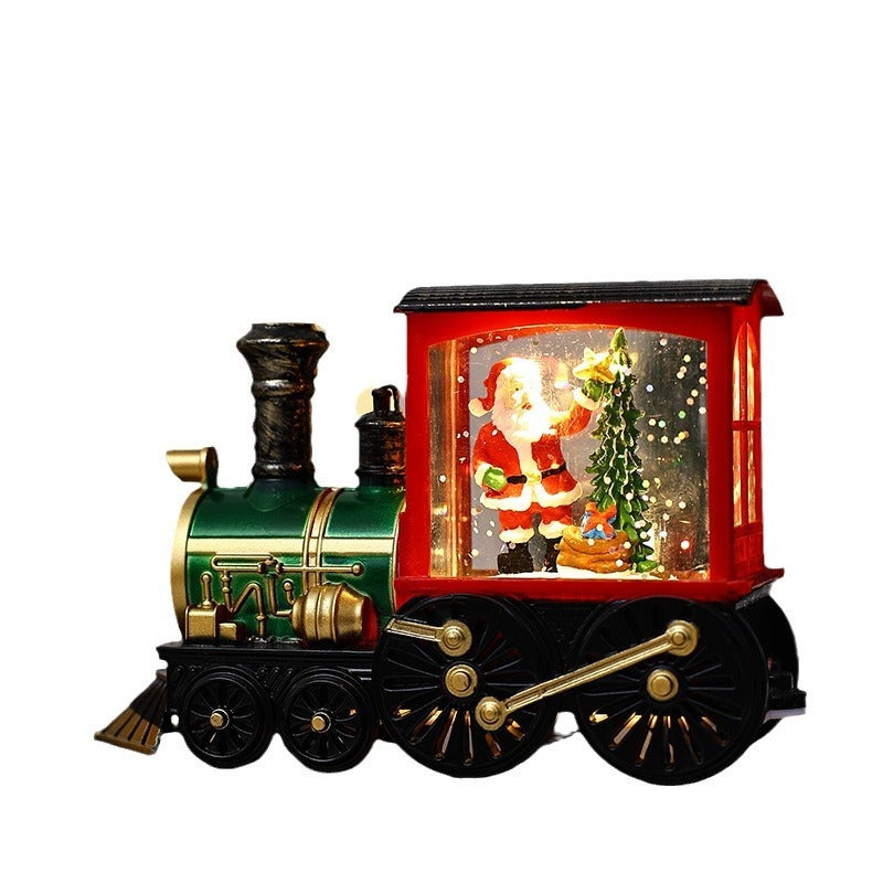 Christmas Themed Train Car Snowglobe with Glitter