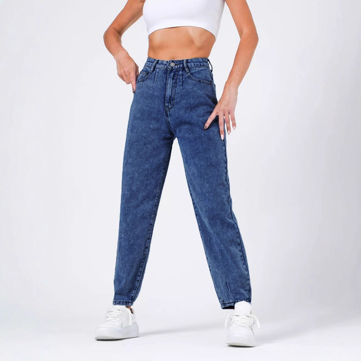Women's Denim Casual Classic Cropped Pants Butt-lifting Pants