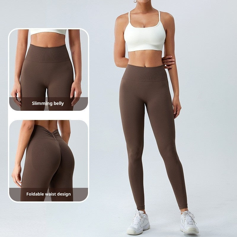 High Waist Peach Yoga Pants For Hip Lift And Shaping