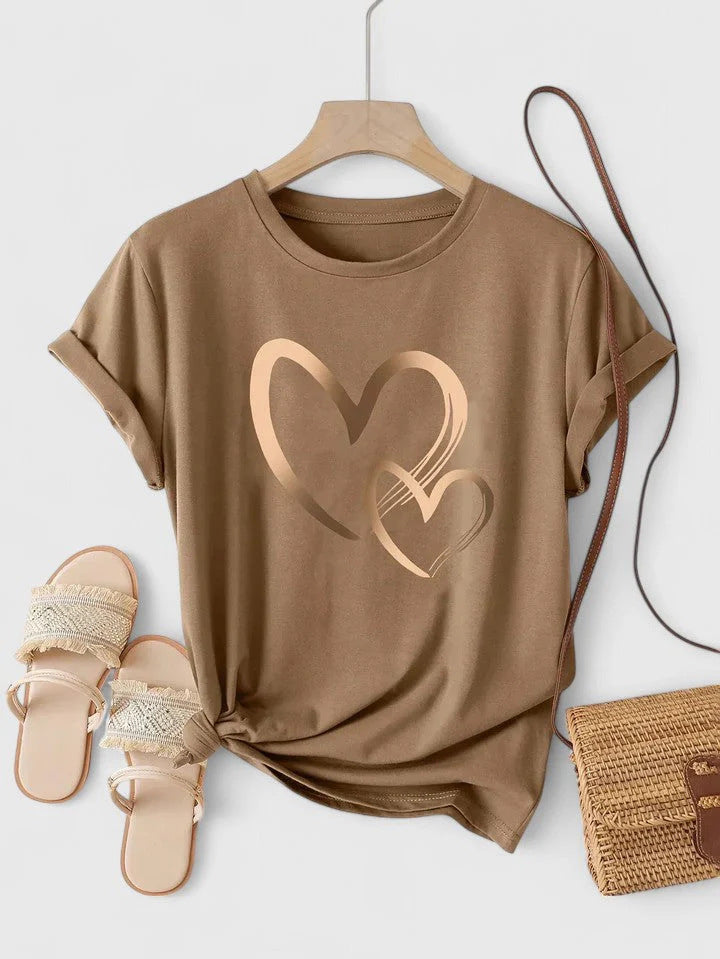 Women's Casual Red Soft Pure Cotton Top