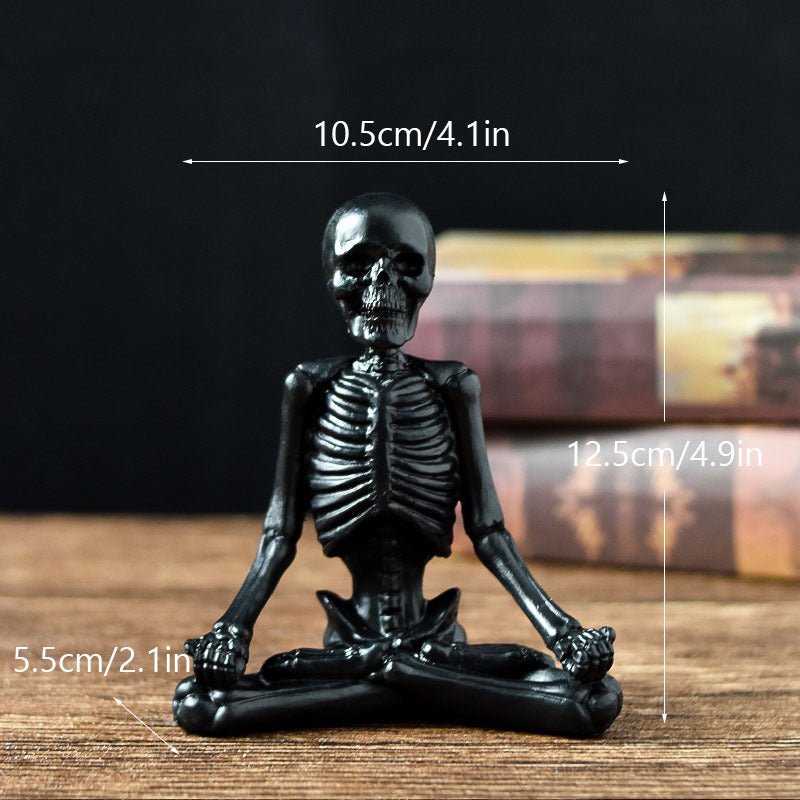 Skelet in yoga poseert Halloween-decoraties met niet-slipbasis