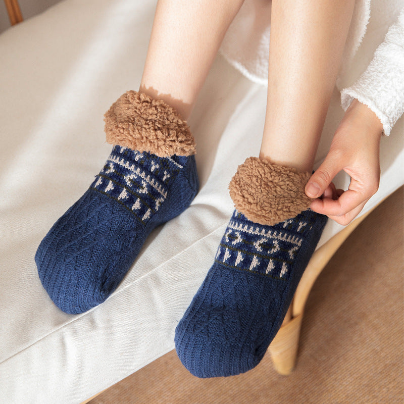 Soft and Thick Winter Footie Socks with Traction Balls