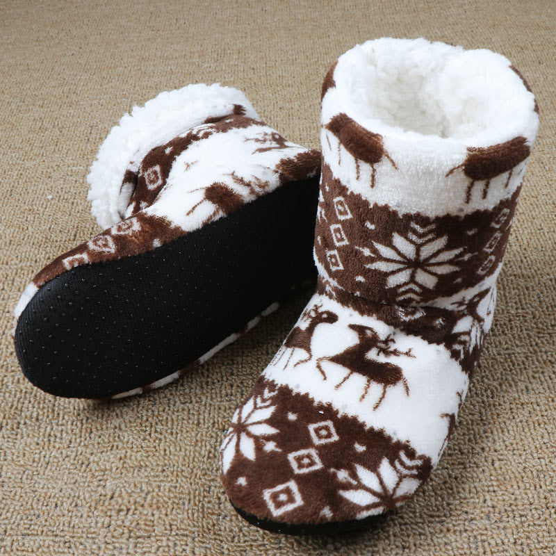 Soft Ankle Height House Slipper Booties in Various Patterns and Colors