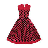 Velvet Polka Dot Overlay Sleeveless Dress