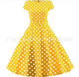 Spitze und Punkte Vintage A-Linie Kleid