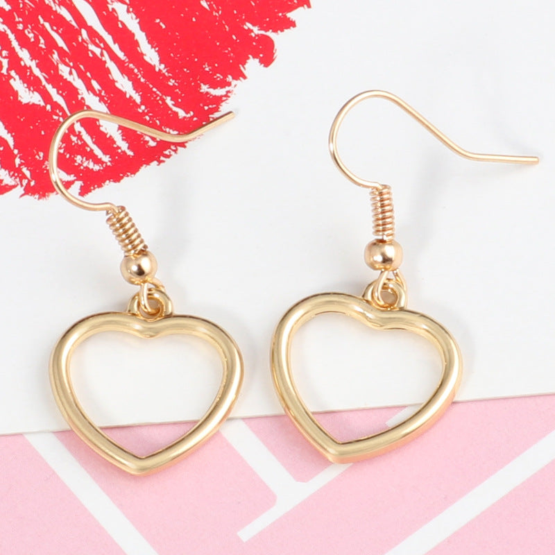 Golden Toned Heart Drop Earrings