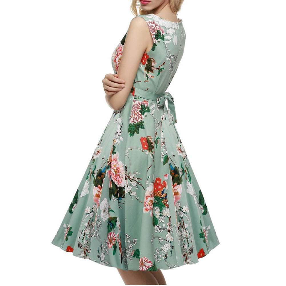 Mint Green Floral Print Dress