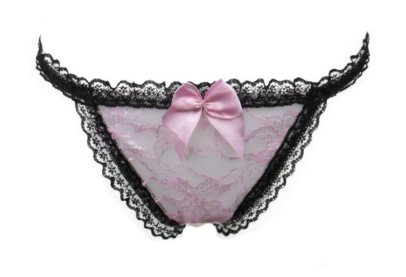 Lace voorste transparante string met kettingstring