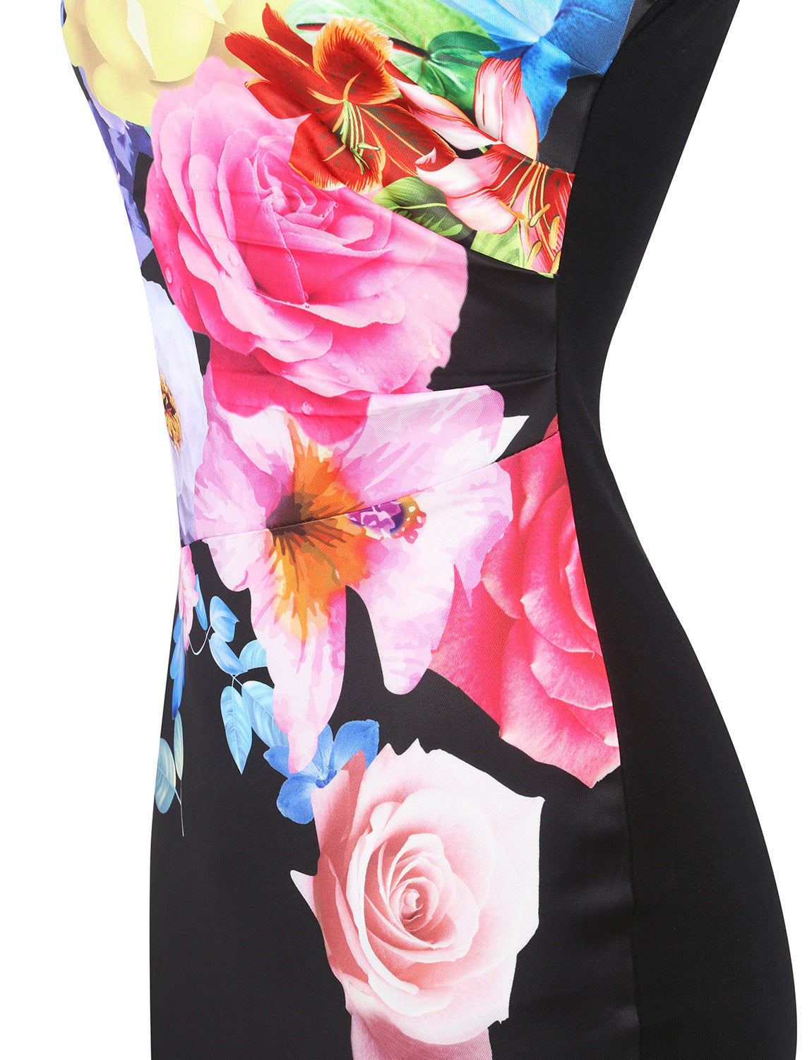 Oversize Floral Graphic Sheath Dress