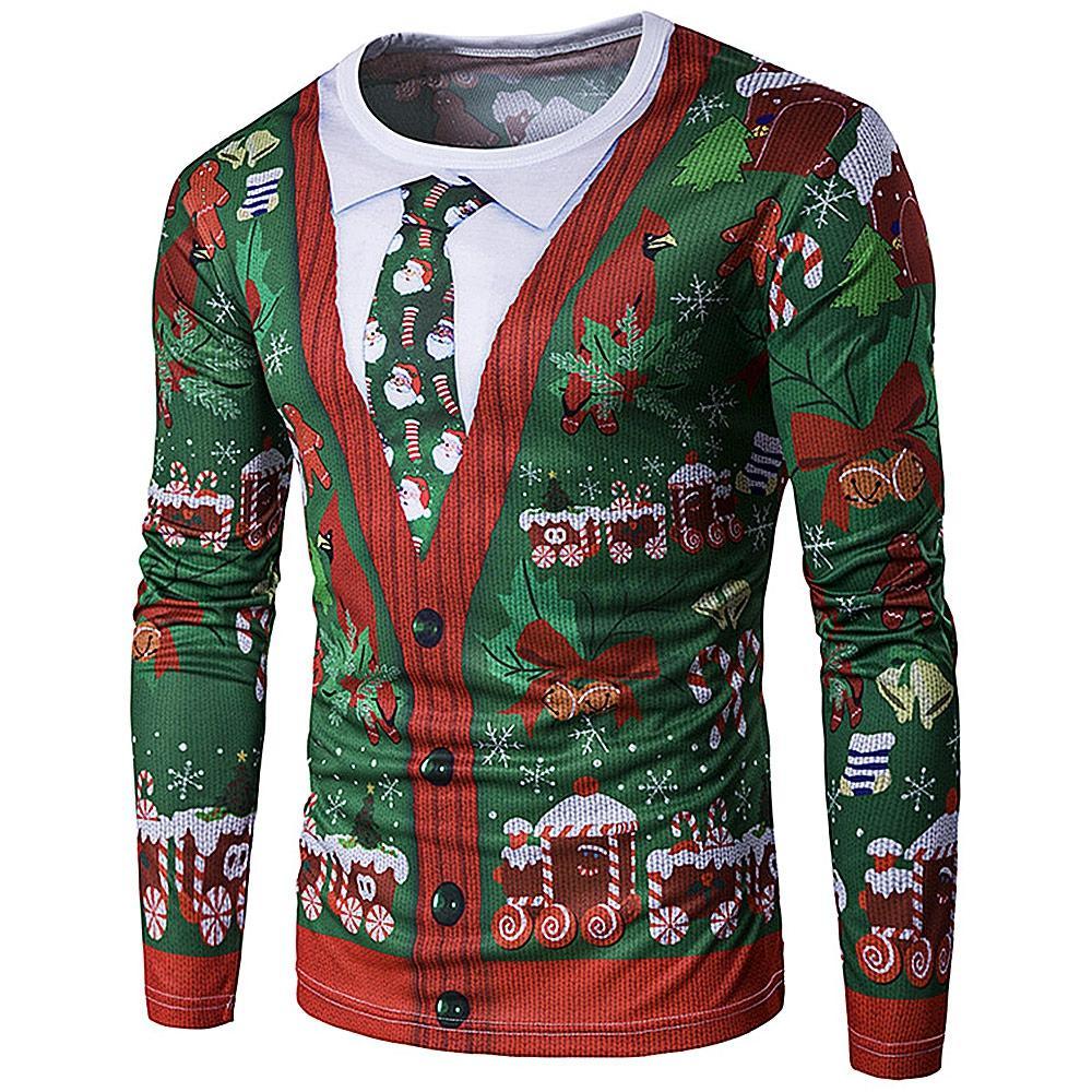 3D Christmas Crew Neck Mens Shirt - THEONE APPAREL