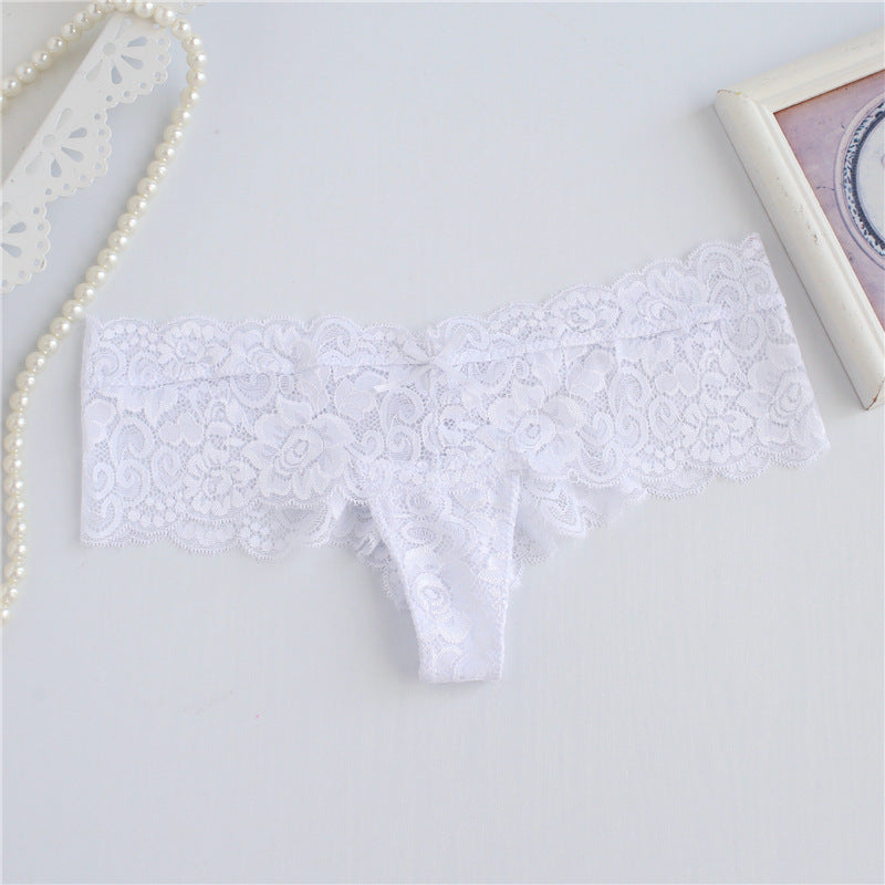 Floral Lace Wide Skirt Thong Panty