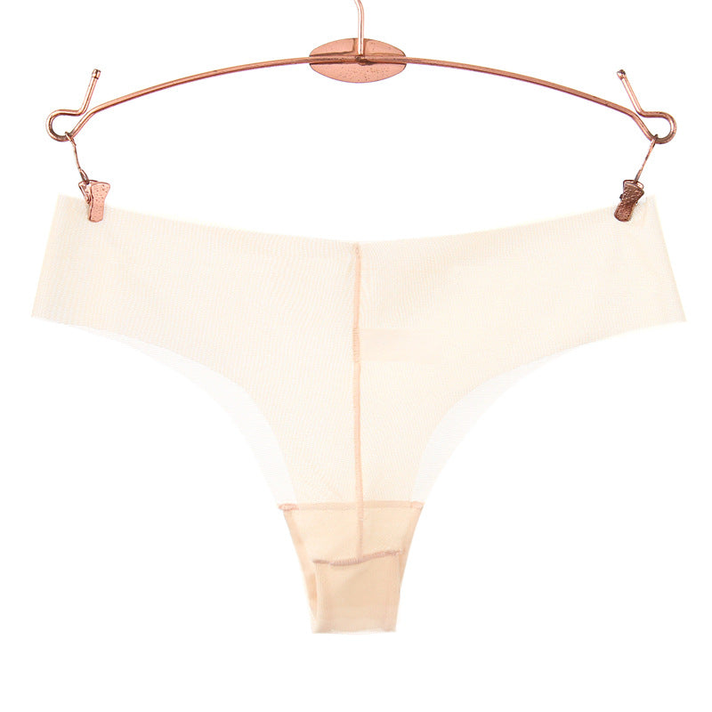 Ruwe rand transparant gaas string panty