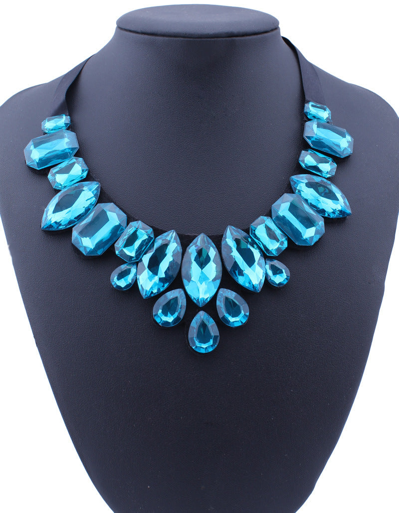 Layered Jewel Statement Necklace