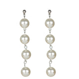 Aretes colgantes escalonados de perlas de imitación