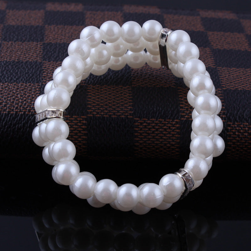 Three Tiered Faux Pearl Bracelet