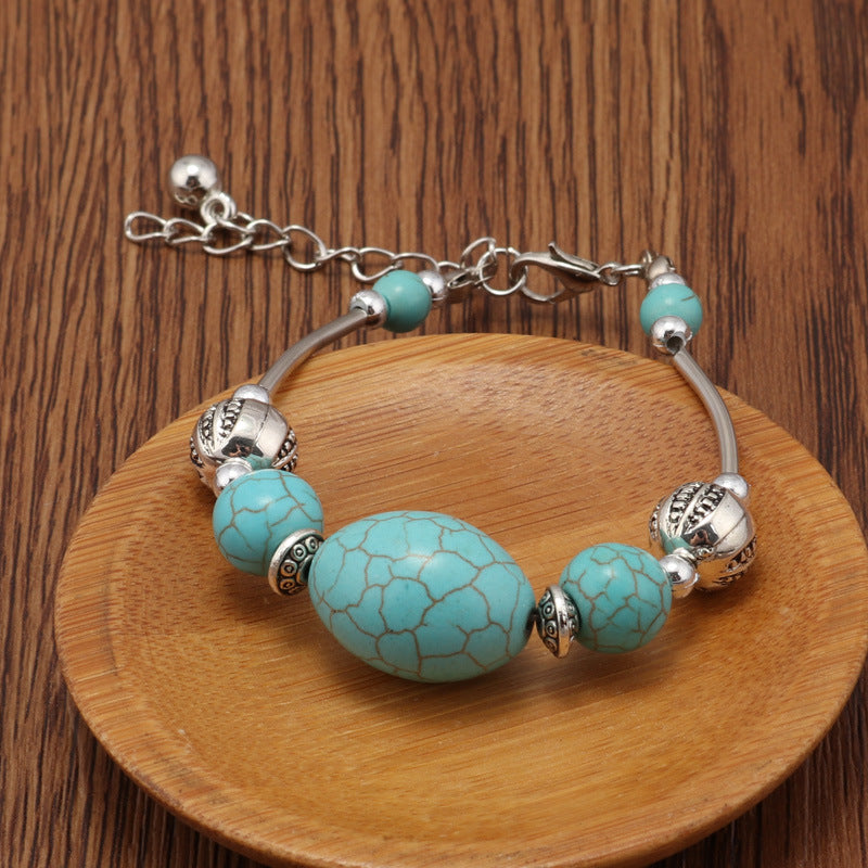 Egg Shaped Turquoise Beaded