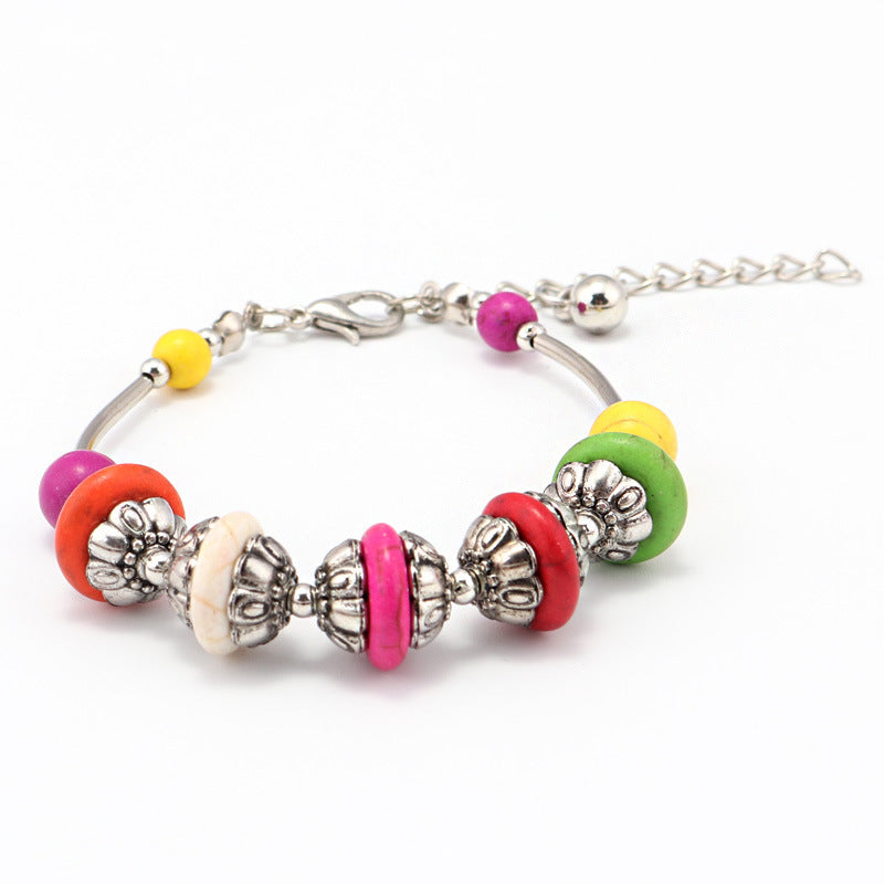 Bracciale con perline di sfera arcobaleno