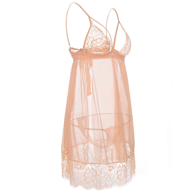 Lacy Cage Strap Babydoll Nightie Set