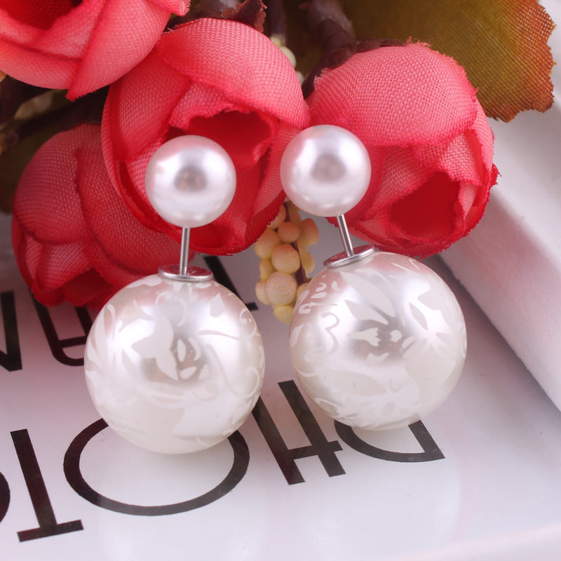 Decorative Spherical Double Sided Earrings